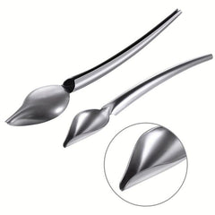 2pcs Stainless Steel Drizzle Spoon Decorating Spoons Reusable Pencil Spoon