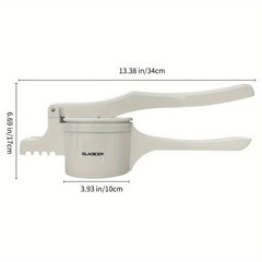 Potato Ricer and Masher with Handle - Manual Vegetable Crusher for Kitchen
