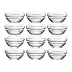 12 Clear Plastic Soy Sauce Dipping Bowls 3 Inches