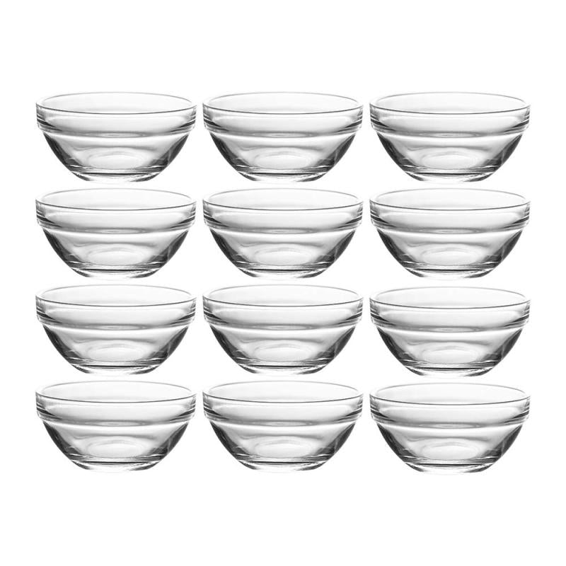 12 Clear Plastic Soy Sauce Dipping Bowls 3 Inches