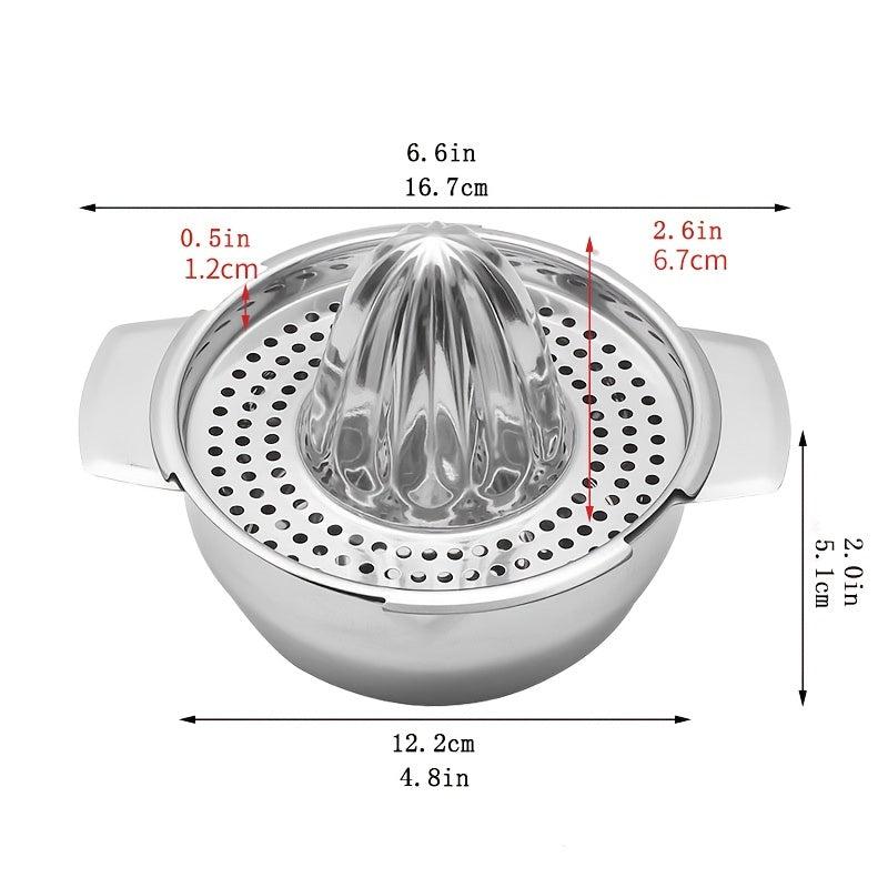 Stainless Steel Lemon Squeezer Juicer, Easy-to-Use with Bowl Container