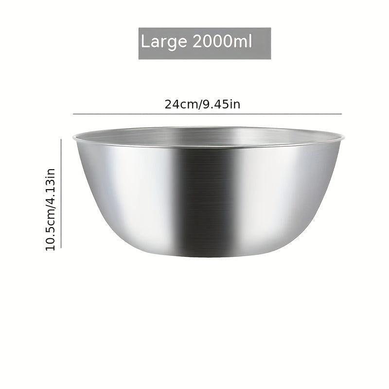 3pc Stainless Steel Mixing Bowl Set for Food Storage and Meal Prep