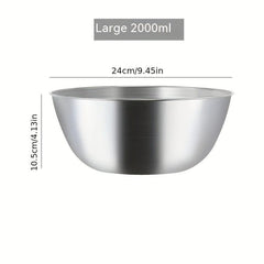 3pc Stainless Steel Mixing Bowl Set for Food Storage and Meal Prep