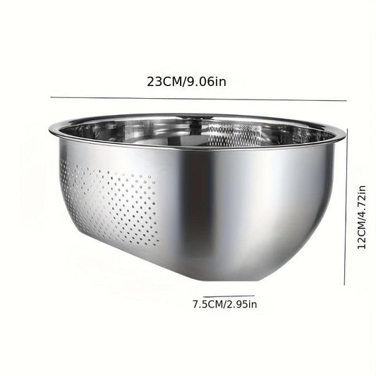 Stainless Steel Rice Washing Drain Basket, Household Rice Washing Colander