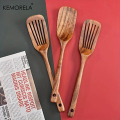 2pcs Non Stick Cookware Shovel Wooden Spatula Easy Cooking