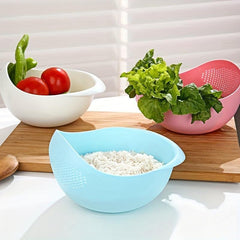 Rice Washing Drain Basket Plastic Colander Household Kit