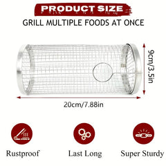 2pcs 304 Stainless BBQ Grill Basket Grilled Cage Cooking Tool