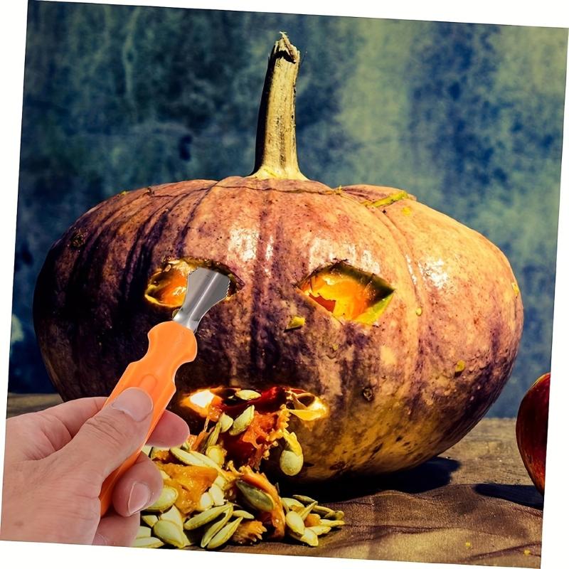 7pcs Stainless Steel Pumpkin Carving Kit with Storage Bag & 10 Paper Templates