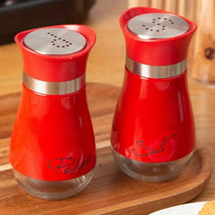 2pcs Salt & Pepper Shakers Set Stainless Steel Lid Spice Container