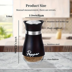 2pcs Salt & Pepper Shakers Set Stainless Steel Lid Spice Container