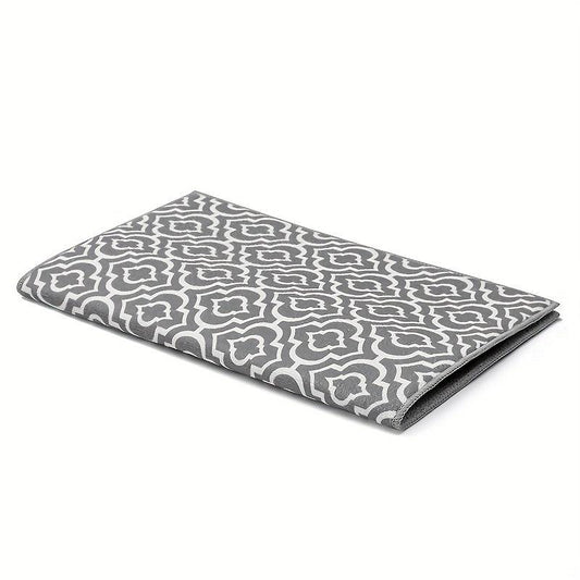 Non Slip Moroccan Pattern Dish Drying Mat - Absorbent Coffee Machine Mat