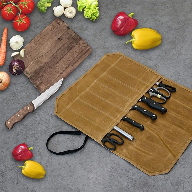 Outdoor Retro Over Wax Canvas Chef Storage Roll Bag