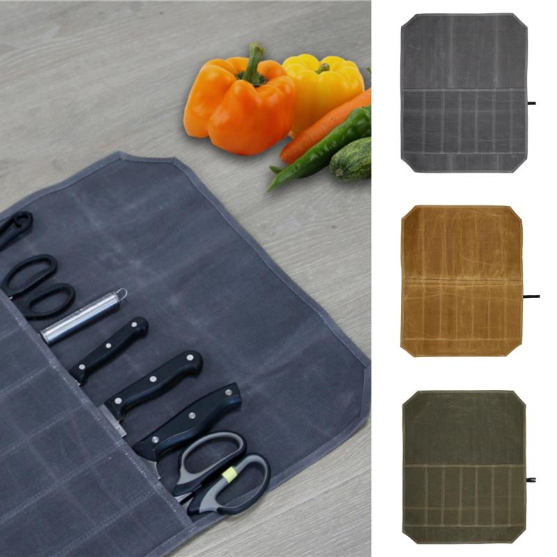 Outdoor Retro Over Wax Canvas Chef Storage Roll Bag