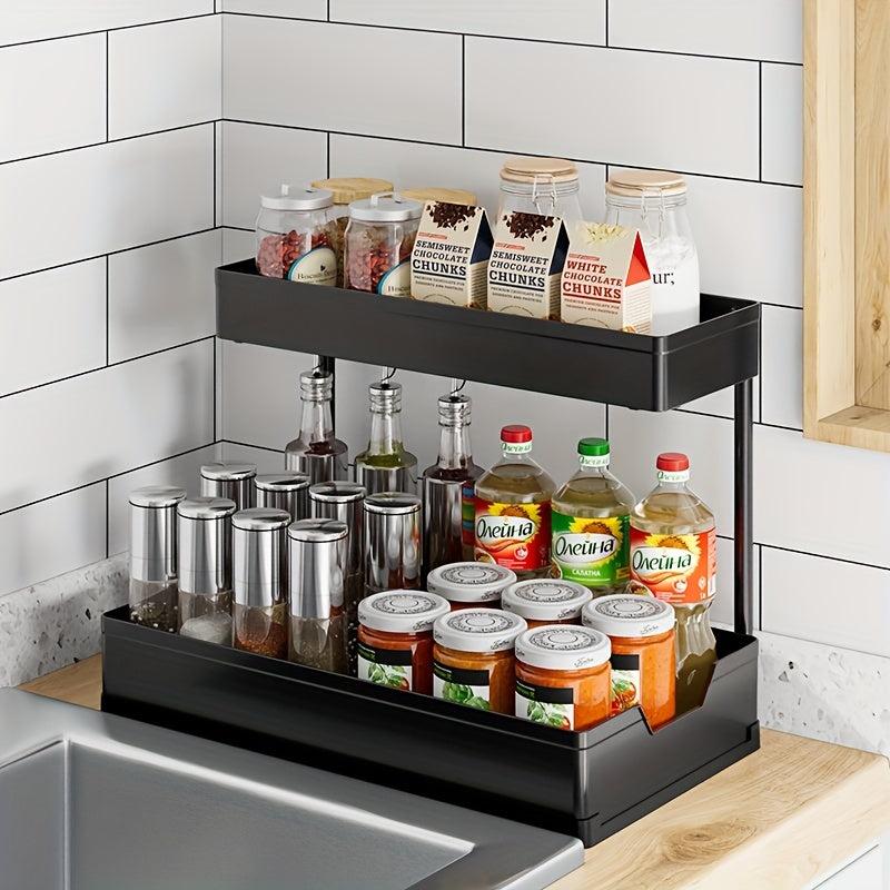 Pull Out Spice Rack Kitchen Organization Drawer