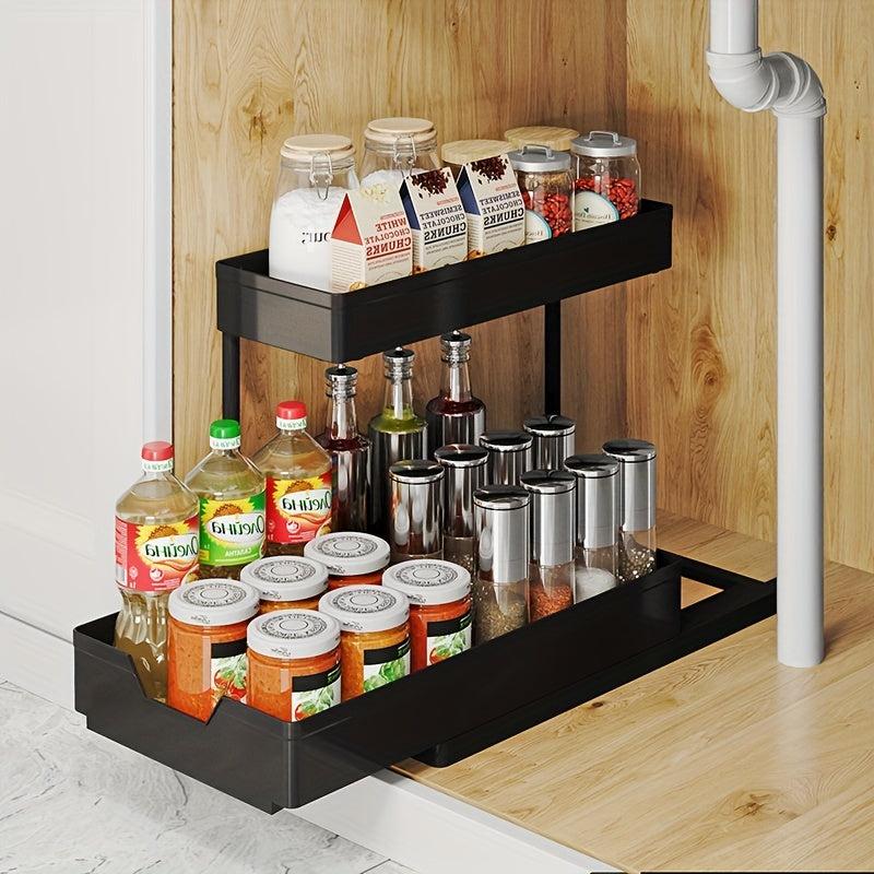 Pull Out Spice Rack Kitchen Organization Drawer