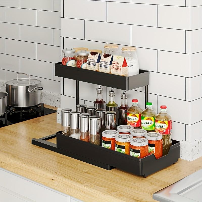 Pull Out Spice Rack Kitchen Organization Drawer