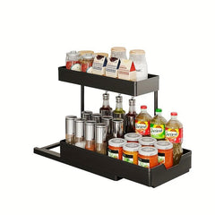 Pull Out Spice Rack Kitchen Organization Drawer