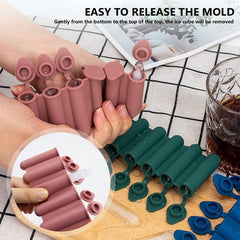Silicone Ice Cube Stick Mold with Lid - Ideal for Sports Bottles & Ice Bars