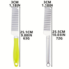 Stainless Steel Crinkle Cutter with Handle for Potatoes Carrots - Kitchen Gadget