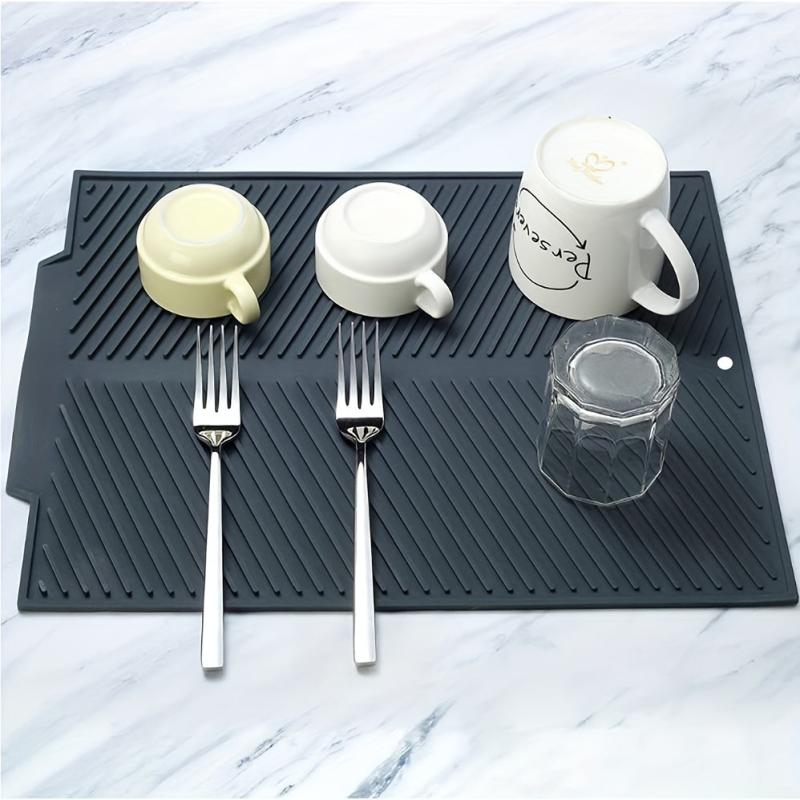 Silicone Dish Drying Mat Easy Clean Reusable Sink Mat Heat Resist