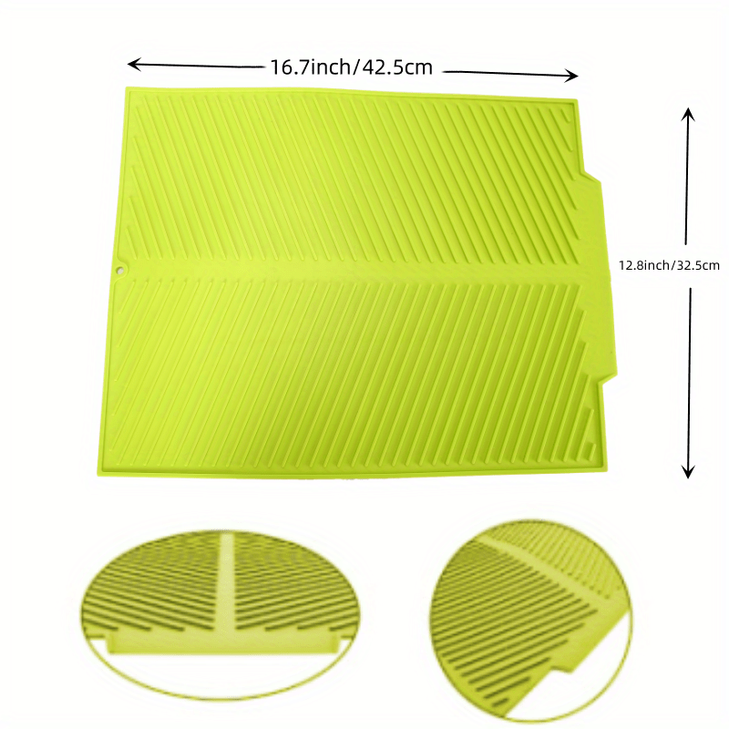 Silicone Dish Drying Mat Easy Clean Reusable Sink Mat Heat Resist