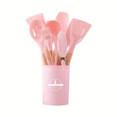 11pcs Silicone Kitchen Utensil Set Non Stick Cooking Spatula Spoon Whisk Tongs