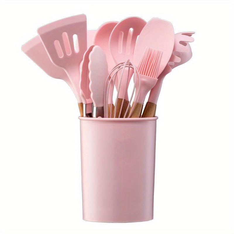 11pcs Silicone Kitchen Utensil Set Non Stick Cooking Spatula Spoon Whisk Tongs