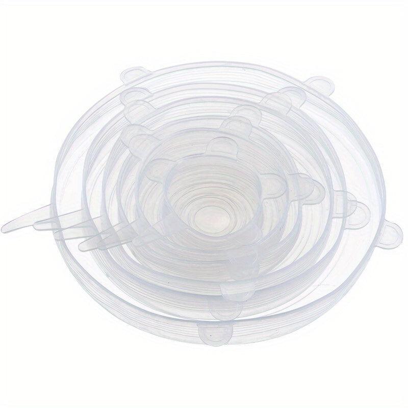 6pcs Silicone Lid Stretch Reusable Bowl Cover Food Storage Covers For Container