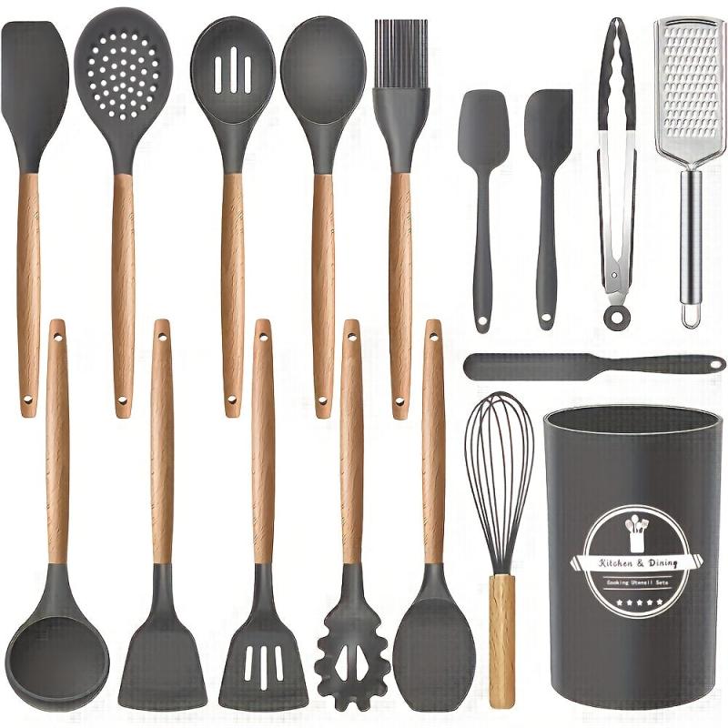 17pcs Silicone Kitchen Utensils Set Non-stick Heat Resistant Cooking Spatula