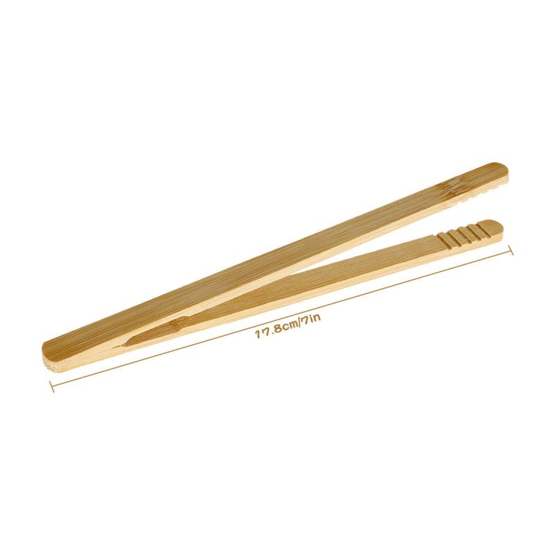 4pcs Bamboo Toaster Tongs Kitchen Cooking Tongs Reusable