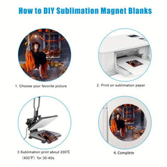 6pcs Sublimation Magnet Blanks 7.62x7.62 cm