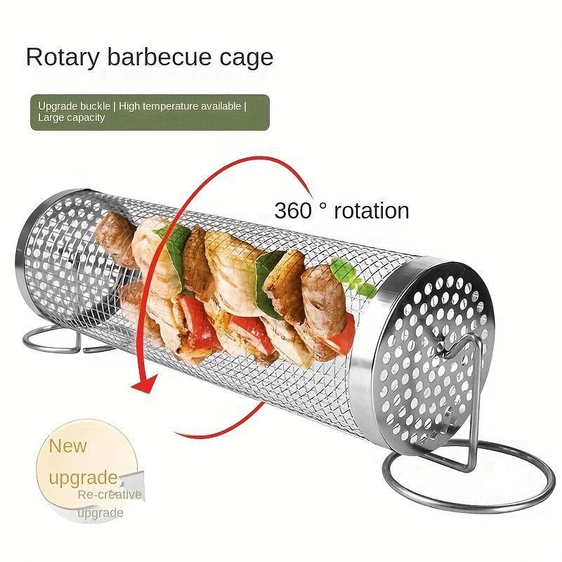 Rotating Barbecue Grill Grate for Camping and Outdoor Grilling