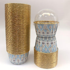 50pcs Boho Cupcakes With Lids Disposable Muffin Cups Glossy Cupcake Liners