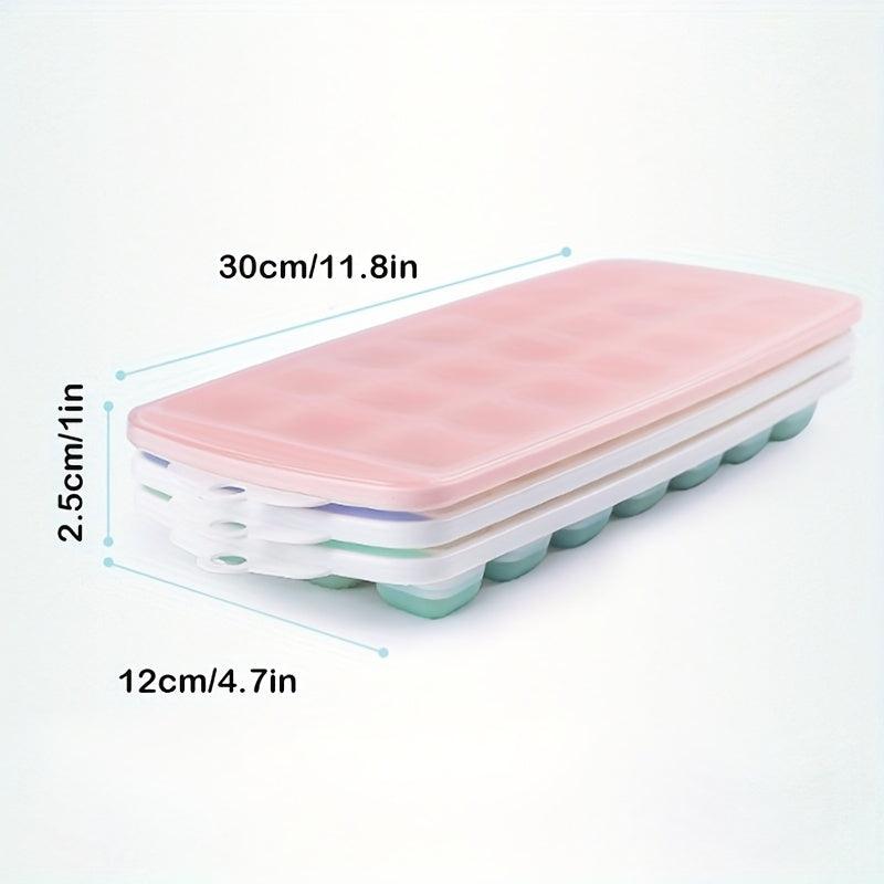 2 Cubic Ice Grains Mini Ice Cube Trays 21 Grids With Lid For Freezer