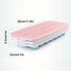 2 Cubic Ice Grains Mini Ice Cube Trays 21 Grids With Lid For Freezer