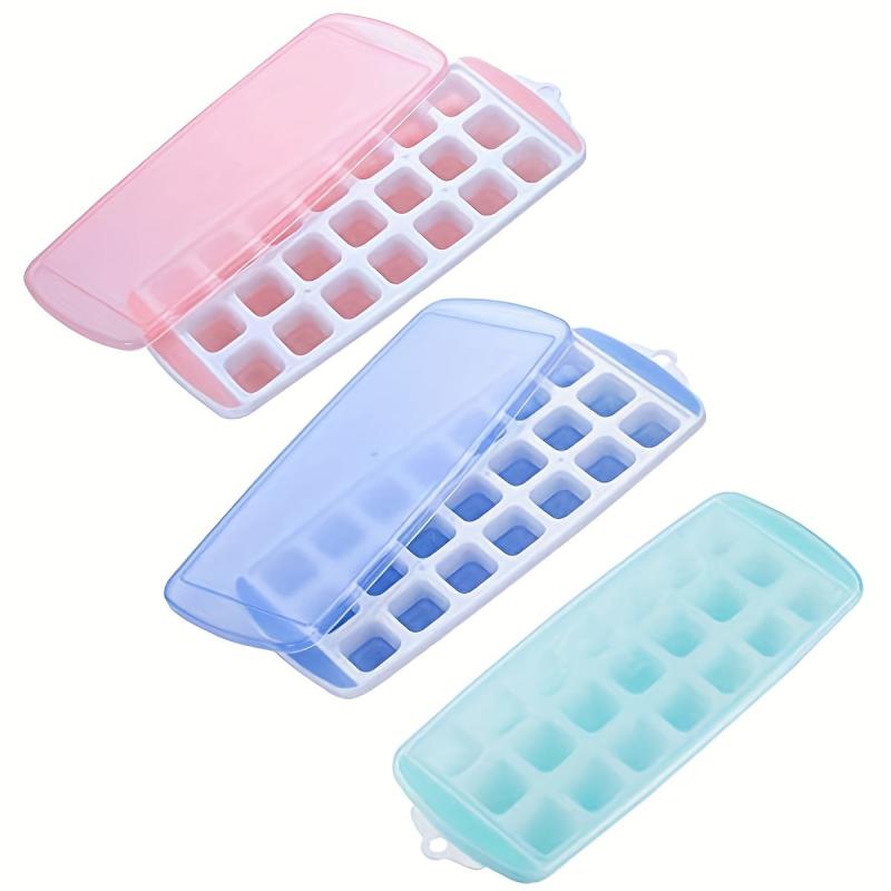 2 Cubic Ice Grains Mini Ice Cube Trays 21 Grids With Lid For Freezer