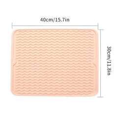 Silicone Drying Mat Dish Pad Bathroom Kitchen Drain Mat