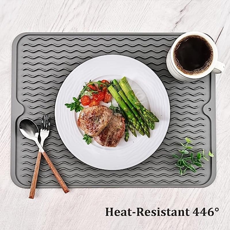 Silicone Drying Mat Dish Pad Bathroom Kitchen Drain Mat