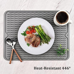 Silicone Drying Mat Dish Pad Bathroom Kitchen Drain Mat