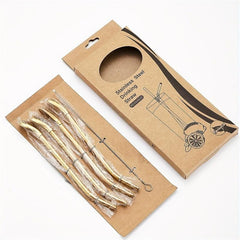 5pcs 304 Stainless Steel Straw Spoon Set, Drink Coffee Stirring Filter Spoon