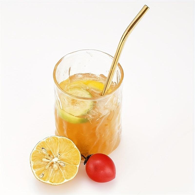 5pcs 304 Stainless Steel Straw Spoon Set, Drink Coffee Stirring Filter Spoon