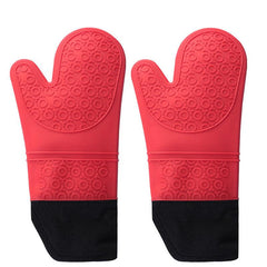 Silicone Oven Gloves with Quilted Lining - 1 Pair