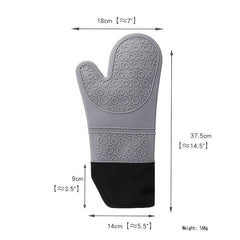 Silicone Oven Gloves with Quilted Lining - 1 Pair