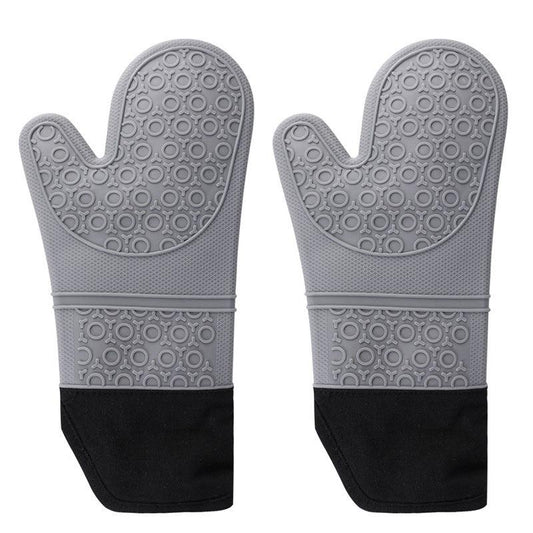 Silicone Oven Gloves with Quilted Lining - 1 Pair