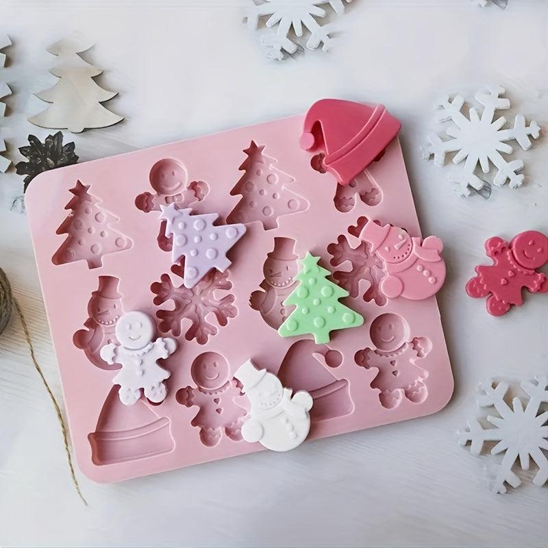Christmas Silicone Baking Mold - Tree, Snowman, Snowflake Shapes