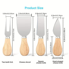 4pcs Stainless Steel Cheese Set Cheese Slicer Cutter Forks Kitchen Supplies