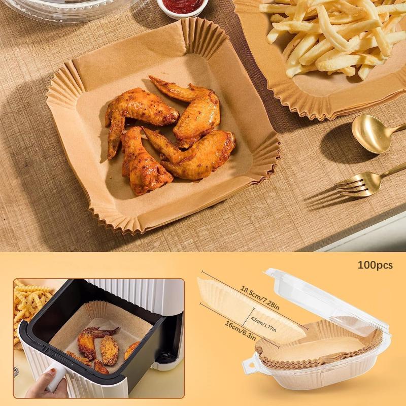 Waterproof Air Fryer Baking Paper Liners 6.3 & 7.87 Inches