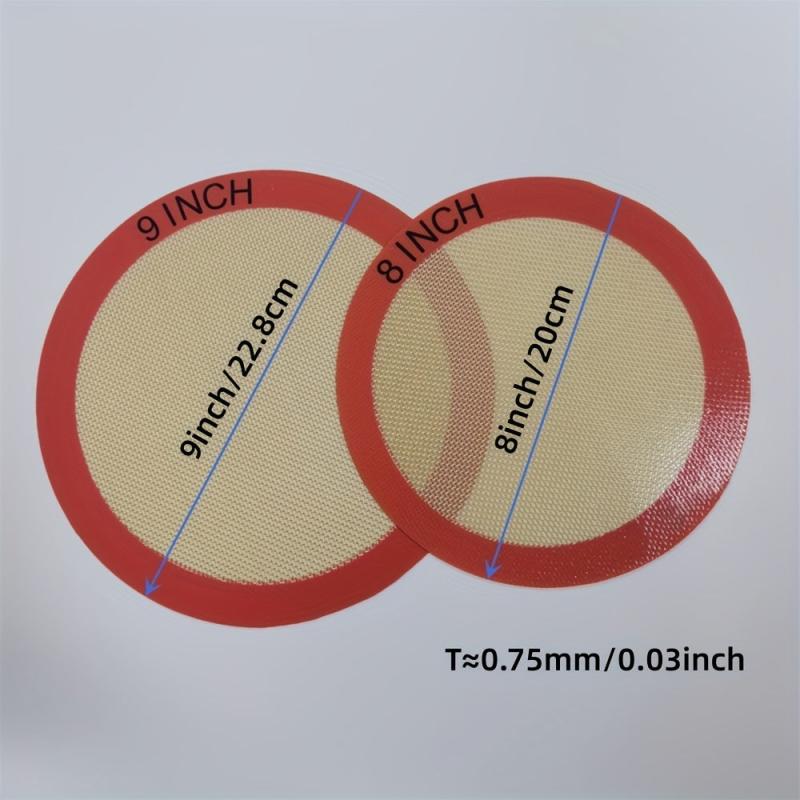 2pcs Round Silicone Baking Mats, Heat Resistant Oven Liner Sheets