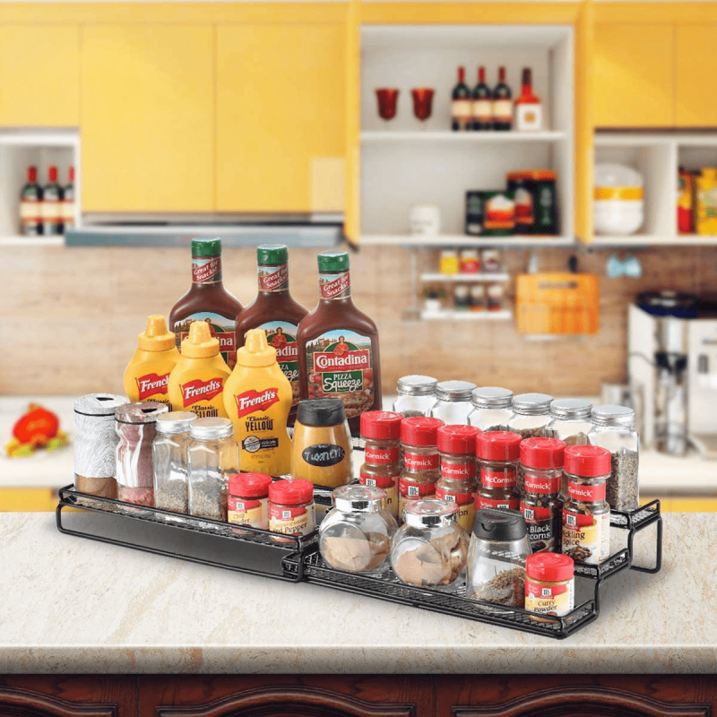 3 Tier Spice Rack Organizer for Kitchen Cabinet and Countertop