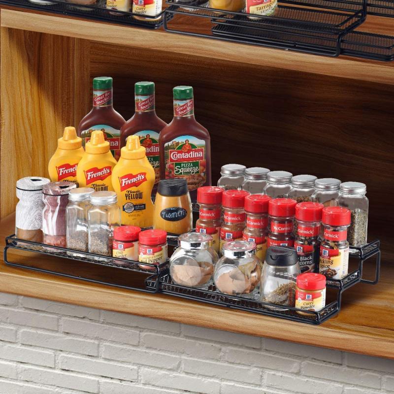 3 Tier Spice Rack Organizer for Kitchen Cabinet and Countertop